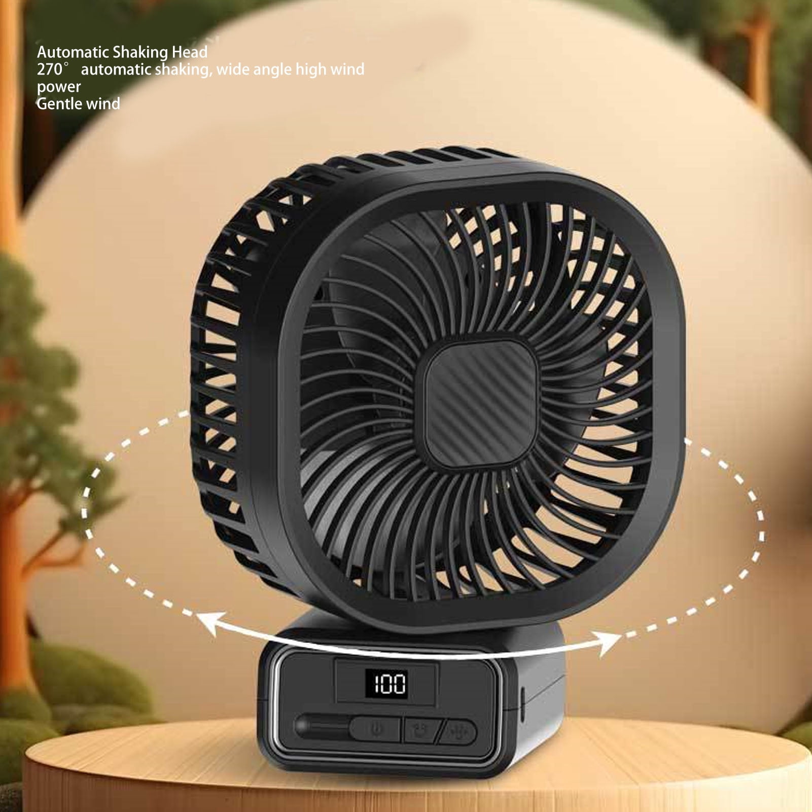 BOKYAN Stroller Fan Auto Oscillating Portable Fan with Detachable Flexible Tripod and Night Light 3 Wind Speeds for Desk Camping Car Seat