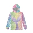 thumbnail image 3 of Suhoaziia Streetwear Hoodies with Designs for Child Girls 14-16 Novelty Colored Fish Scale Mermaid Tail Graphic Y2K Tops Autumn Outdoor Activities Casual Hooded Pullover, 3 of 7