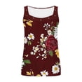 thumbnail image 5 of Homenesgenics Tank Tops for Women Plus Size Summer Fashion Casual Printed Sleeveless Stretch Shirt Loose-Fit V-Neck Tank Top Red M, 5 of 5
