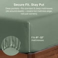 thumbnail image 4 of California Design Den Twin XL Cotton Fitted Sheet, 1 Pc - Soft 100% Cotton Sateen, Deep Pockets, All-Around Elastic - Sage Green- Dark, 4 of 9