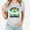 White, variant on LSLJS Ladies Saint Patrick's Day Printed T-shirt With Round Neck and Short Sleeved Top, Gifts for Women