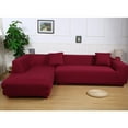 thumbnail image 2 of CHOK 2024 Sofa Covers for L Shape  2 Pieces Polyester Fabric Stretch Slipcovers 3 Seater (70”-90”) + 3 Seater (70”-90”) + 2 Pieces Pillow Covers for Sectional Sofa L-shape Couch, 2 of 6