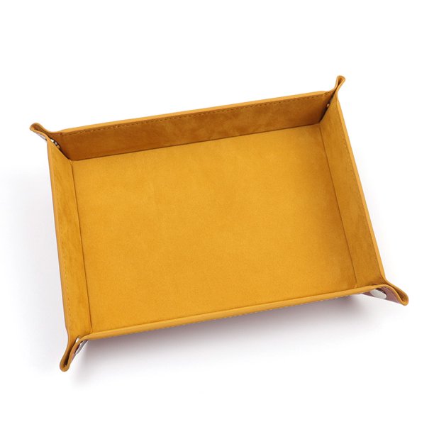 Tablero de almacenamiento creativo, caja de almacenamiento plegable de PU, bandeja de PU, tablero de dados, caja de almacenamiento de escritorio, bandeja de almacenamiento