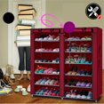 thumbnail image 3 of Armoire à Chaussures en Tissu Non Tissé 6 Couches à Double Rangée Conteneur Organzier à Chaussures à 12 Compartiments, 3 of 9