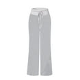 thumbnail image 3 of Gray Women's Casual Pants, Women'S Comfy Casual Pajama Pants Floral Print Drawstring Palazzo Pants Wide Leg,Women's Casual Pants S, 3 of 7