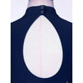 thumbnail image 6 of iiniim Women's Sleeveless Mock-Neck Cutout Back Lyrical Modern Dance Ballet Dress A Navy Blue S, 6 of 7
