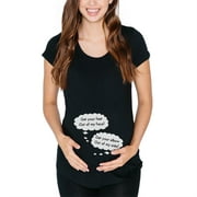 Speech Bubble Arguing Twins Black Maternity Soft T-Shirt