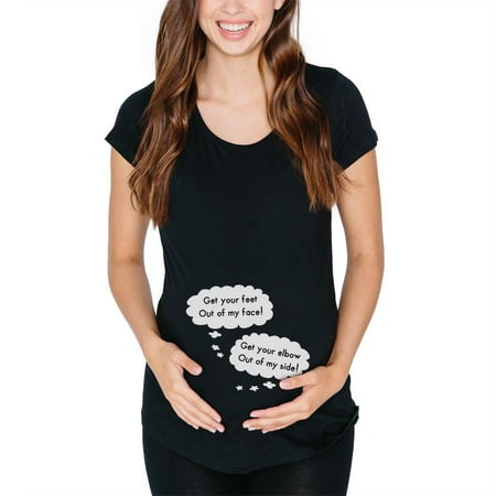 Speech Bubble Arguing Twins Black Maternity Soft T-Shirt