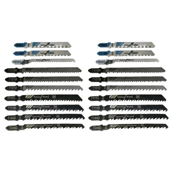 40 Pcs T-Shank Jigsaw Blades Set, Jig Saw Fits Most T Shank Saw, for Cutting Metal, Wood
