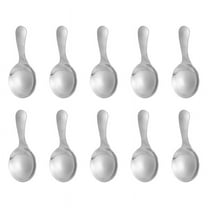 10 Pcs Stainless Steel Short Handle Spoons Mini Salt Condiments Spoon Dessert Tea Coffee Spoons,Silver
