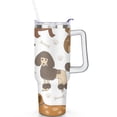 thumbnail image 2 of Paw Print Dog Lovers Tumbler 40oz - Vacuum Insulated Coffee Cup with Handle & Straw- Cute Gift for Female Dog Owners, 2 of 7