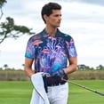 thumbnail image 3 of Rateoe Book Glowing Mushrooms Pattern Men's Short Sleeve Polo Shirts, Golf Polo Shirts Short Sleeve Performance Moisture Wicking Dry-Small, 3 of 6