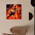 thumbnail image 4 of 12 Inch Wall Clock Battery Operated Square Clock Decorative for Office, Kitchen, Outdoor, Living Room，Burning Skull Guitarist Lovely, 4 of 4