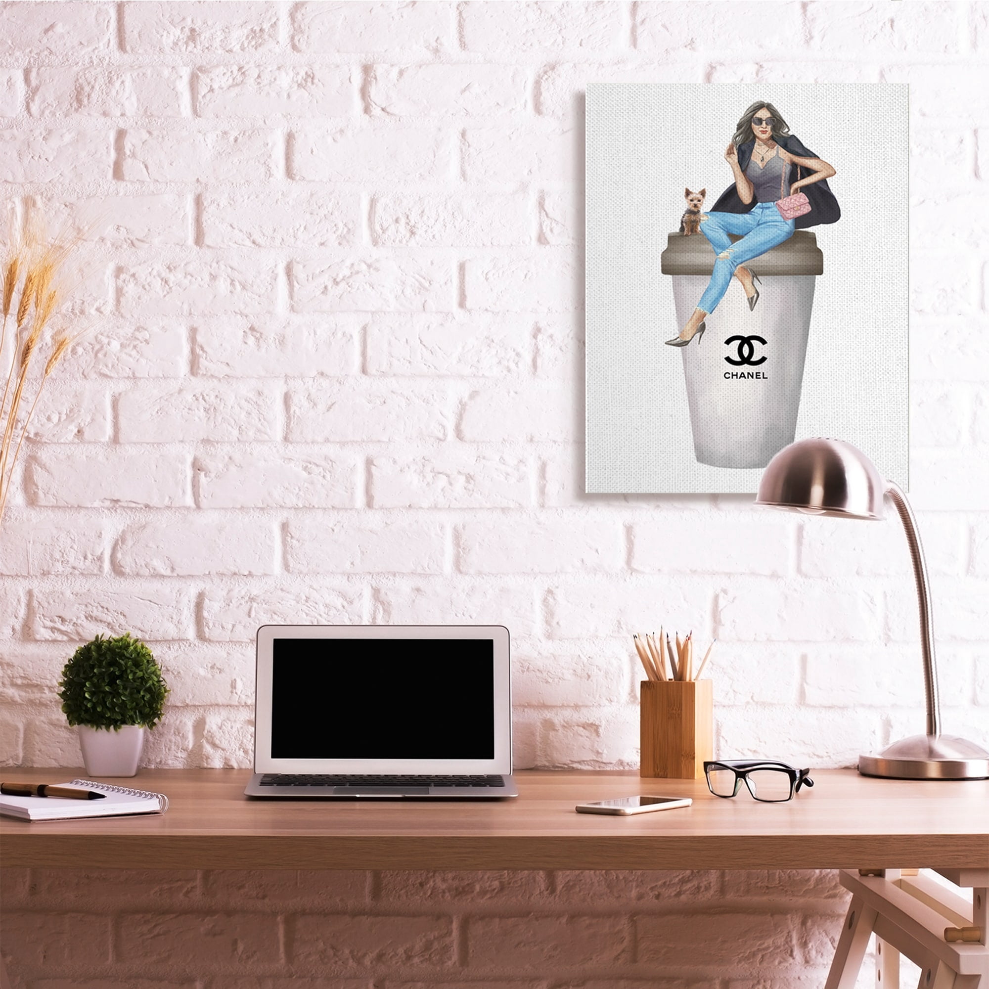 Stupell Industries Fashionista Stylish Female Designer Glam Coffee Food & Beverage Painting Gallery Wrapped Canvas Art Print Wall Art, 30 x 40