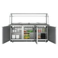 thumbnail image 3 of 72 in. Commercial Refrigerated Prep Station with Sneeze Guard and Buffet Slide, 15 Pans with Covers and Three Adjustable Shelves in Stainless-Steel, ETL Listed (KM-RBT-72CSFG), 3 of 10