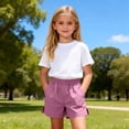 thumbnail image 6 of ATOGUTA Athletic Shorts for Girls Lightweight Running Shorts for Teen Girls Kids Sports Active Short with Pocket and Elastic Size 1T-11, Purple, 6 of 6