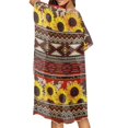 thumbnail image 4 of HELLHERO Breathable Long Kimono Swimsuit Cover Up for Summer High Quality Fabrics Lightweight Bathing Suit Cover Up Sunflower Geometric Stripe, 4 of 6