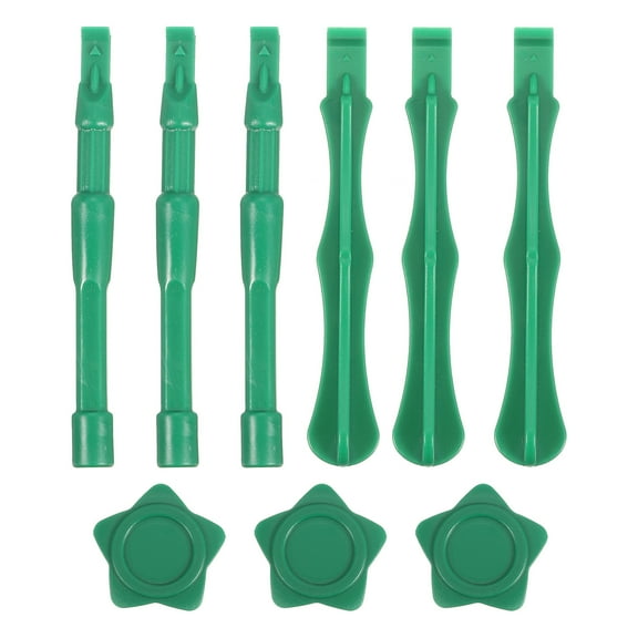 9pcs Universal Plastic Spudger Crowbar Pry Bar Opening Repair Tools for Cellphone Mobile Phone Tablet Laptop, Green