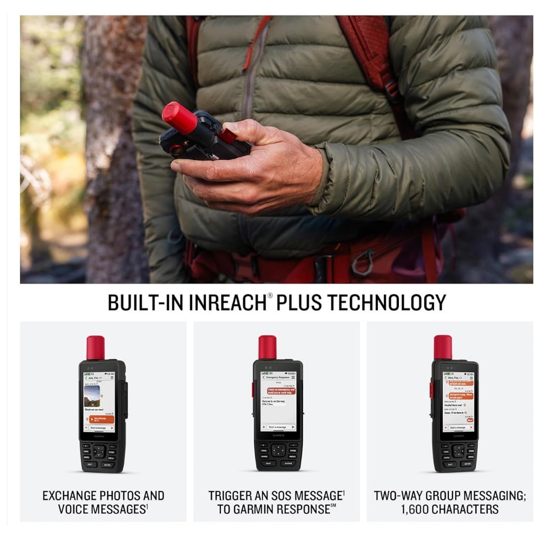 Garmin GPSMAP H1i Plus Premium Handheld GPS Navigator with inReach Technology Bundle with 128GB MicroSD Card (2 Items)