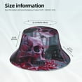 thumbnail image 3 of Xecao Gothic Red Skull Cemetery Print Men and Women Night Reflective Hat Runner Cap Visor Bucket Hat Boonie Cap, 3 of 6