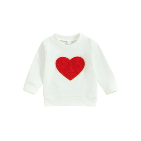 

TFFR Valentines Heart Sweatshirt for Baby Boy Girl 6M 12M 18M 24M 3Y Long Sleeve Pullover Spring Fall Loose Tops