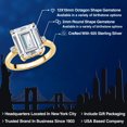 thumbnail image 2 of Gem Stone King 18K Yellow Gold Plated Silver G/H Lab Grown Diamond Ring Set with Moissanite (7.46 Cttw), 2 of 6