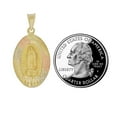 thumbnail image 3 of 14k Tricolor Gold, Virgin Mary Religious Pendant Charm Oval 17mm NO Necklace, 3 of 8