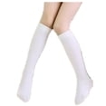 thumbnail image 5 of Medias de terciopelo para niños, calcetines hasta la rodilla, calcetines de rayas para niñas, calcetines blancos de baile, 5 of 5
