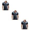thumbnail image 2 of Qarigey Camisa de mezclilla para hombre Camiseta vaquera de manga corta con bolsillos, delgada, ligera y elástica Type4 NO4, 2 of 6