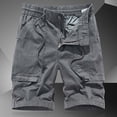 thumbnail image 2 of uikmnh Pants for Men's Summer Camping Trend Loose Casual Pants Stretch Washed Cargo Shorts Size:34, 2 of 4