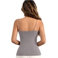 thumbnail image 6 of HOMBOM Womens Slim Tank Top with Built in Bra Summer Camisole Gray Sleeveless Fitted Top for Ladies, 6 of 6