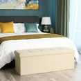 thumbnail image 6 of SONGMICS 43" Storage Ottoman Bench Ottoman with Storage Footstool Hold up to 660 lb for Bedroom Living Room Beige, 6 of 9