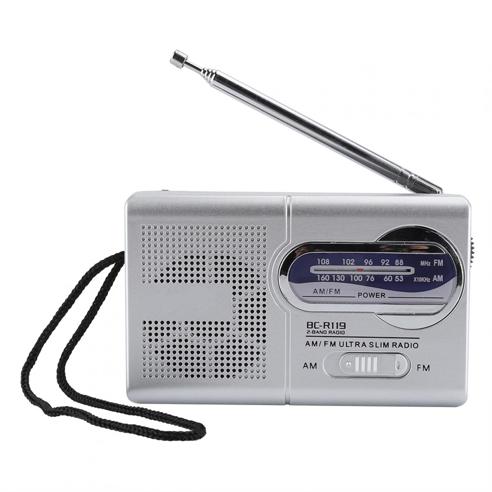 Worallymy Radio Mini Plastics Speaker Multifunctional Portable Receiver Pocket Sensitive Battery-operated Daily Use Wireless Radios