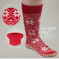 thumbnail image 3 of BambooMN Men's Knit Winter Gripper Slipper Socks - Nordic Red - S/M - 1 Pair, 3 of 6