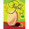 thumbnail image 2 of Grey, Jace 12x14 Black Ornate Wood Framed with Double Matting Museum Art Print Titled - Salsa I, 2 of 4