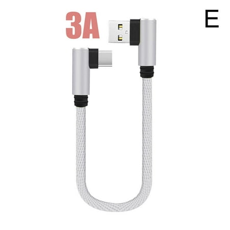 25 cm Short 90 Degree USB Type C Charging Cable USB-C Phone Charger Cabl Y2O0