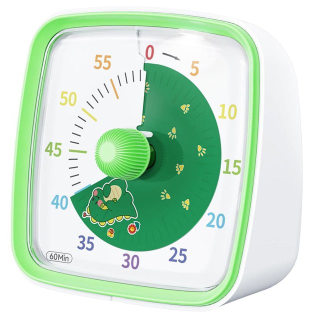 Visual de 60 minutos con luz de noche, cuenta regresiva, Pomodoro con patrón de arcoíris para niños y adultos verde