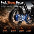 thumbnail image 6 of NOMIGO Electric Tricycle for Adults, 500W Motor, 48V 15Ah Battery, 20x4" Fat Tire 3-Wheel Electric Bike, 7-Speed, Rear Basket, Black, 6 of 11