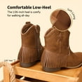 thumbnail image 2 of BURUDANI Girls’ Western Ankle Boots Cowgirl Riding Boots for Little & Big Kids, 2 of 4