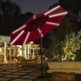 thumbnail image 2 of Gymax 9 FT Patio Imperméable Parapluie Solaire LED Lumière Tilt Rouge, 2 of 10