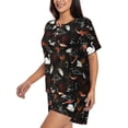 thumbnail image 2 of Susaid Animal Koi Fish Print Women's Pajama Set, Button-Up Sleepwear with Elastic Waist Shorts, Perfect for Lounging, Yoga, Beach, and Casual Wear-Large, 2 of 7