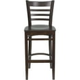 thumbnail image 3 of HERCULES Series Ladder Back Walnut Wood Restaurant Barstool, 3 of 9