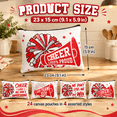 Red White Canvas Zipper Makeup Bags Bulk 24 Pack Cheer Theme Party ...