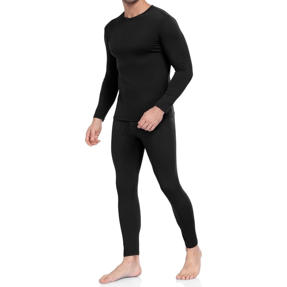 Men’s Thermal Fleece Lined Base Layer Top Bottom(L)