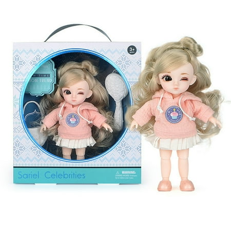 

CYMMPU Christmas Decoration Supplies Toys With Full Set Of Clothes Shoes Hair Best Festival Gift For Girls 16cm Moveable Mini Fashion Doll DIY