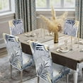 thumbnail image 2 of Dining Room Chair Covers Set of 4, Stretch Spandex Kitchen Chair Covers, Removable Parsons Chair Protectors for Home Decorations, Hotel, Estaurant, Leaf White, 2 of 6