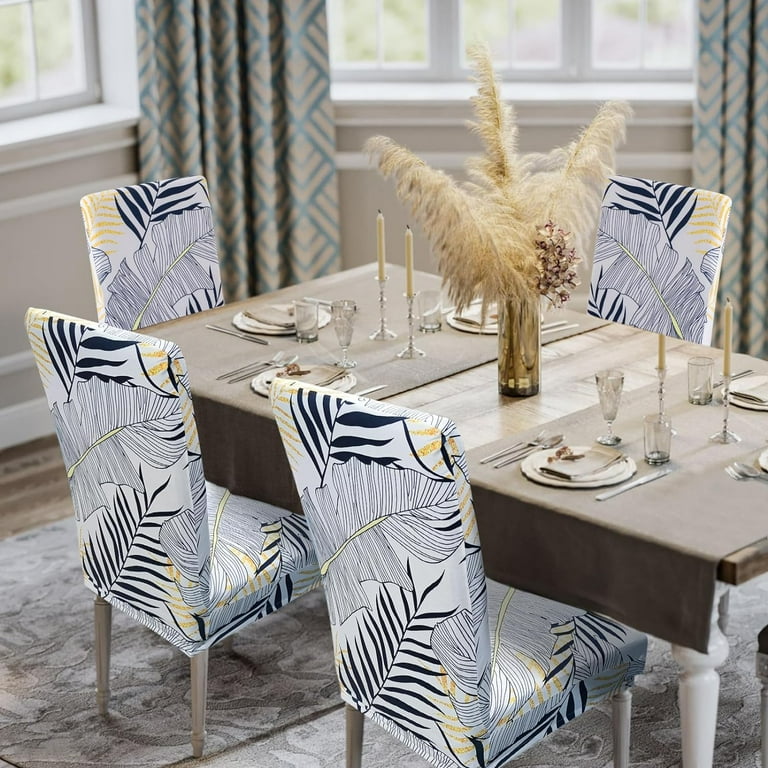Dining Room Chair Covers Set of 6, Stretch Spandex Kitchen Chair