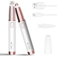 thumbnail image 2 of Eyebrow Trimmer for Women,Electric Eyebrow Hair Remover, Painless Brow Razor Shaper with LED Light, USB Rechargeable, Eye Brow and Face Epilator for Ladies(White), 2 of 5