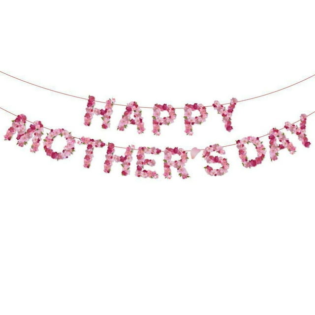 Home Decor, Happy Mother's Day Banner Happy Mother's Day Flags Happy Mother's Day Letter Banner Happy Mother's Day Decorative for Mothers Day Anniversary Part Y Photo Booth Background DIY