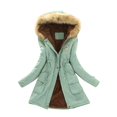 thumbnail image 3 of YODETEY Winter Womens Warm Coat Hooded Jacket Slim Winter Outwear Coats Mint Green S, 3 of 3